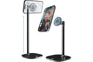 COOPER MagStand, Adjustable Magnetic iPhone Stand for Desk & Phone Holder for Video Recording, Compatible with MagSafe, Stand for iPhone 17 Pro Max, 16/15/14/13/12, Small Mag Safe Tripod (Black)