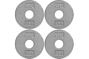 CAPHAUS Grey Standard Solid Cast Iron Weight Plates 1-inch Center Hole for Standard Barbell & Dumbbell Handles Size available in 1.25/2.5/5/7.5/10/12.5/25 & 50 LB Multiple Options
