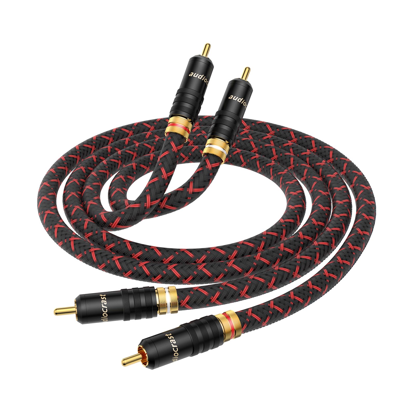 Tertullus High-End RCA Cables OFC Copper 2RCA Male to 2 RCA Male Stereo Cable Audio Cable (conductor：ofc, 1m/3,28ft)