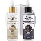 Peel Shot Glow Rice Ampoule Duo, Exfoliant Rice Ampoule, Upgrade Soft Exfoliating Face and Remover Body Scrub Dead Skin Exfoliating Serum for All Skin Types (White&Black, 120 Ml)