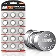 AmVolt- Pack of 15 LR44 Batteries AG13 SR44 357 303 Premium Alkaline Non Rechargeable Button Battery, 1.5 Volt Small Batteries for Watches Clocks & Electronic Devices