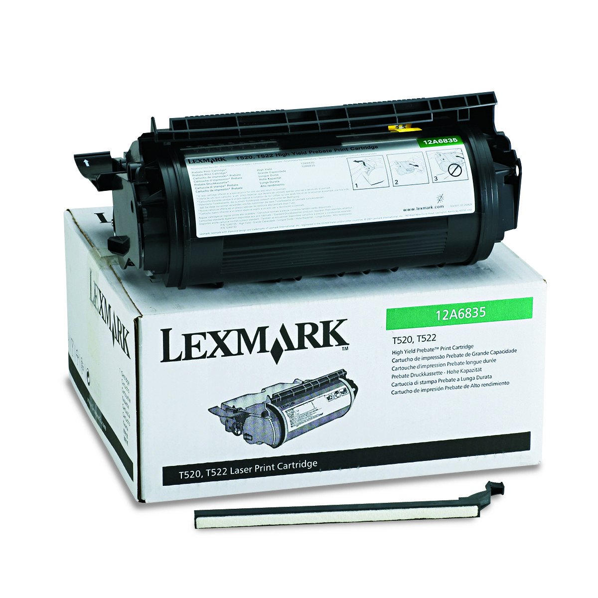 Lexmark Black Laser Toner Cartridge Optra T520 T522 X520 Series 12A6835 High Yield 20K