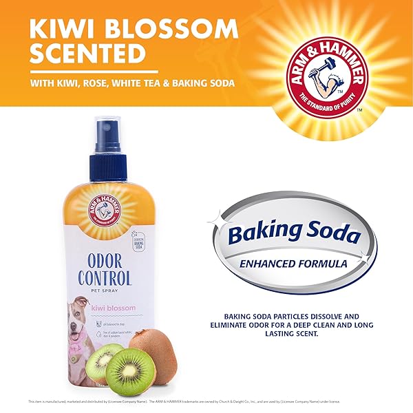ARM & HAMMER FOR PETS SUPER DEODORIZING DOG SPRAY WITH BAKING SODA FOR ODOR CONTROL, FRESHENS COAT BETWEEN BATHS, PH BALANCED FORMULA FOR DOGS, 8 FL OZ