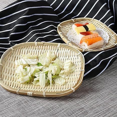 Qxpect Basket Creative Tray Bamboo Sushi Plate Restaurant Snack