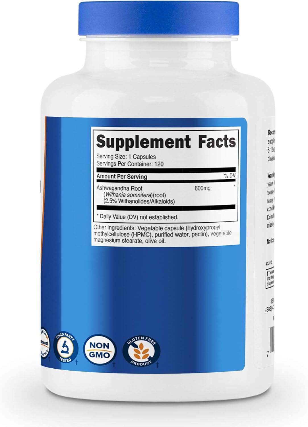 Nutricost Ashwagandha Herbal Supplement 600mg, 120 Capsules - High Quality Ashwagandha Root: Health & Personal Care