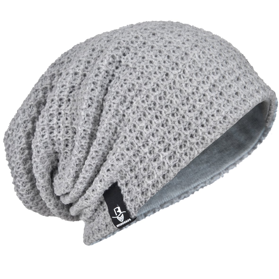 Men Oversize Beanie Slouch Skull Knit Large Baggy Cap Ski Hat B08 (Pale) โ image 1