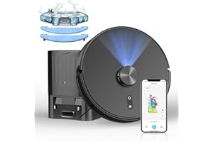 LOOROW Robot Vacuum and Mop Combo with Self-Emptying Station (60-Day), LiDAR Navigation Robotic Vacuum Cleaner, 5000Pa Suction, 180-Min Runtime, App/Wi-Fi/Alexa Control, for Pet Hair, Carpets & Hard Floors 1