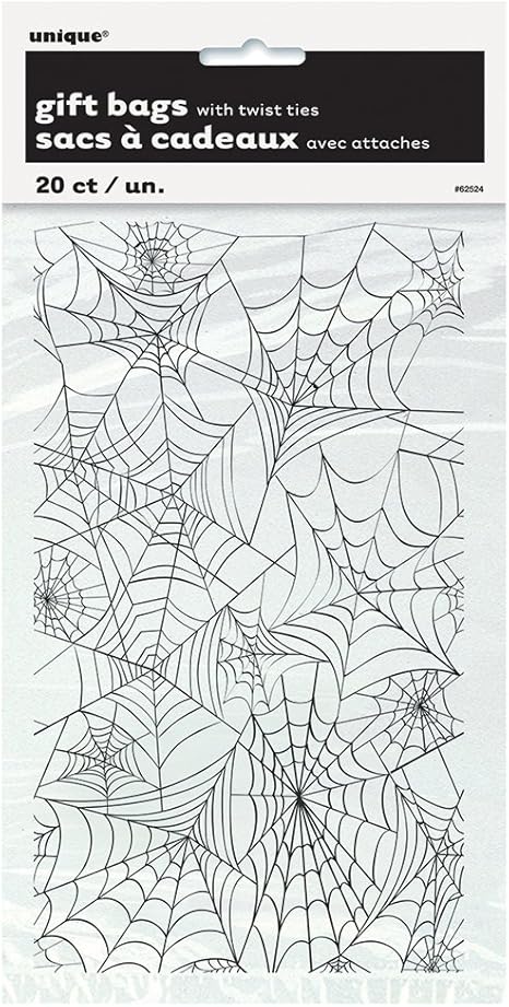 Download Amazon Com Spider Web Halloween Cellophane Bags 20ct Kitchen Dining