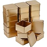 Peohud 20 Pack Square Tin Boxes with Lids, Empty Metal Tins Containers, Portable Storage Metal Tin Container Organizer for Co