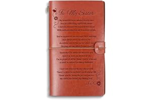WHLBHG to My Sister Gifts I Love You Sister Leather Journal Refillable Notebook Sisters Gifts from Sister Brother Sister Travel Writing Diary Notebook (my beautiful sisterA6)