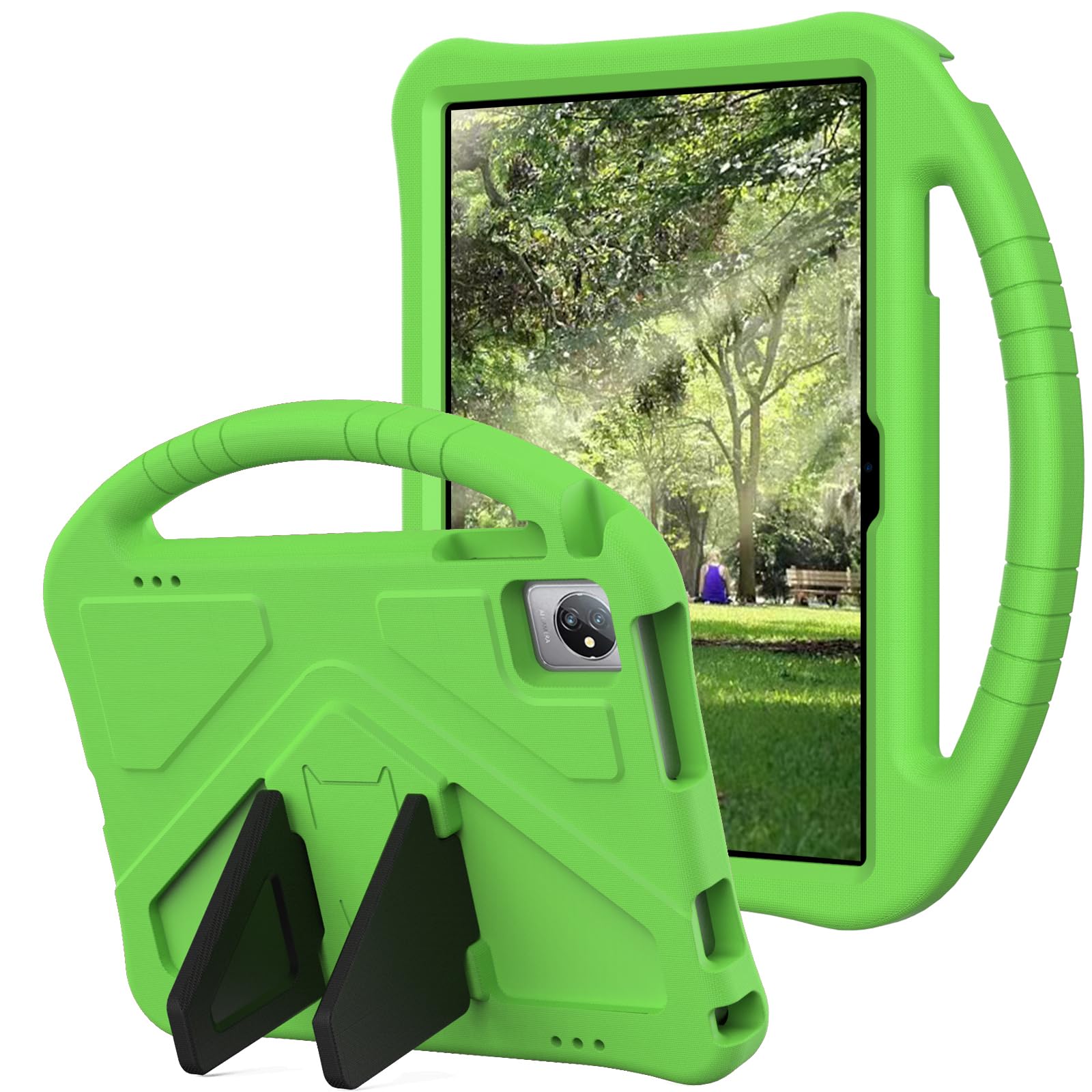 Tading Kids Case for Teclast M40 Pro M40 Plus P40S 2023 10.1 Inch Tablets, Children Friendly EVA Foam Protective Stand Handle Cover for Teclast 2022 10.1" Tab M40 Plus /P20HD /P30S /P40HD - Green