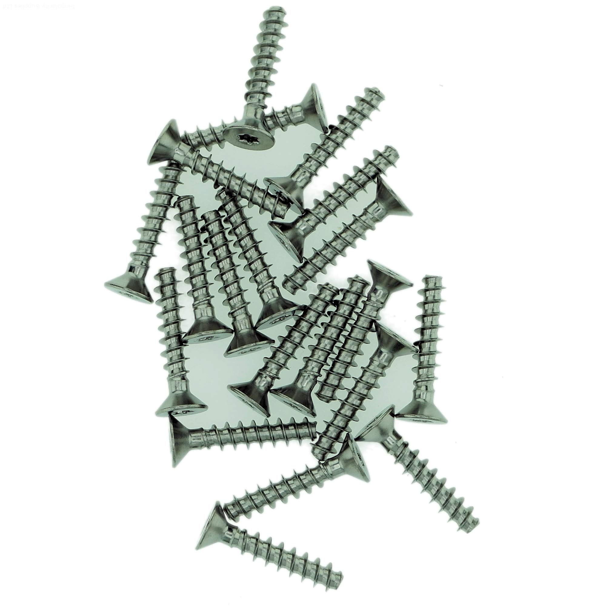 D4 (4mm x 12mm) Pozi Countersunk Screws for Plastic - Stainless Steel (A2) (Pack of 20) — image 1