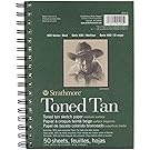 Strathmore 412-5 Spiral Toned Sketch Book 5.5"X8.5"-Tan 50 Sheets