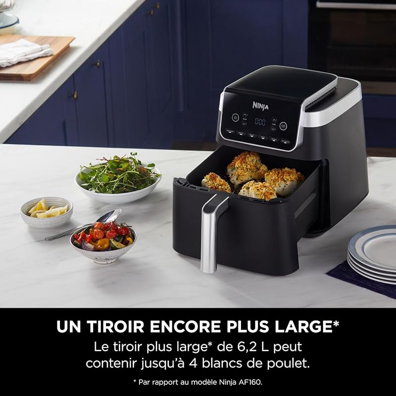 Air Fryer MAX PRO, 6,2L, sans huile, grand tiroir, rôtir, Noir