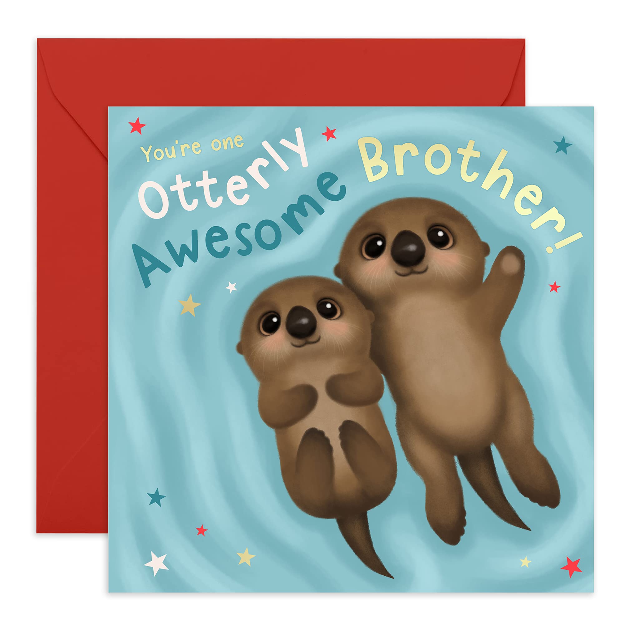 Central 23 - Brother Card - Birthday Card for Big Brother - 'Otterly Awesome Brother' - Happy Birthday Cards - Comes with Cute Stickers
