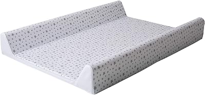 Koko AntiRoll Baby Changing Mat Grey Star Print Waterproof White
