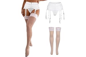 ohyeah Plus Size Garter Belt Lace Suspender Belt Big Size with 6 Straps Clip for Thigh Highs Stockings Garter Belts