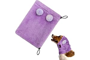 SsaYo Cats and Dogs Ear Muffs - Noise-Reducing, Thick Snood for Dogs with Adjustable Straps - Dog Ear Headband for Anxiety Relief, Loud Events, Fireworks, and Travel - Small 7x13.5inches (Purple)