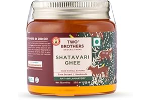 TWO BROTHERS ORGANIC FARMS Amorearth Natural A2 Cultured Shatavari Ghee, Desi Gir Cow, Cultured And Handmade 250 ml (Pack Of 1)