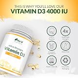 Nu U Nutrition Vitamin D 4000IU 365 Softgels Quadruple Strength UK Made view 7