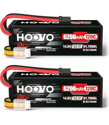 Amazon.com: HOOVO 4S Lipo Battery 14.8V 120C 7200mAh RC Car