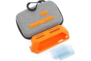HCJYC 5 in 1 Protective Accessories Soft Silicone Case & EVA Carrying Case & 3 Pack of Screen Protect & SD Card Dust Plug & G