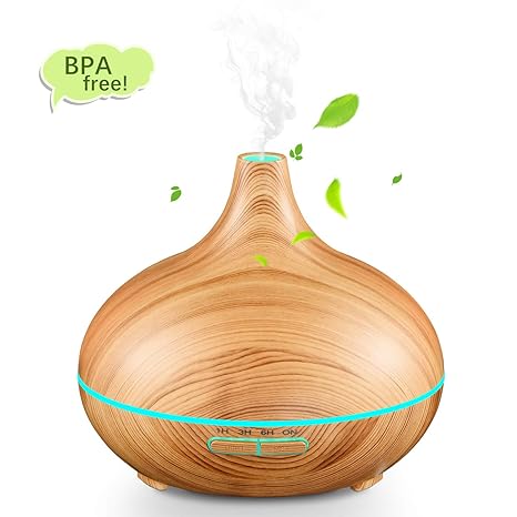 Mpow Aroma Diffuser, 300ml Aroma Diffuser Luftbefeuchter Ultraschall Vernebler und Duft Öl Verteiler mit 30ml/h Feuchtigkeits