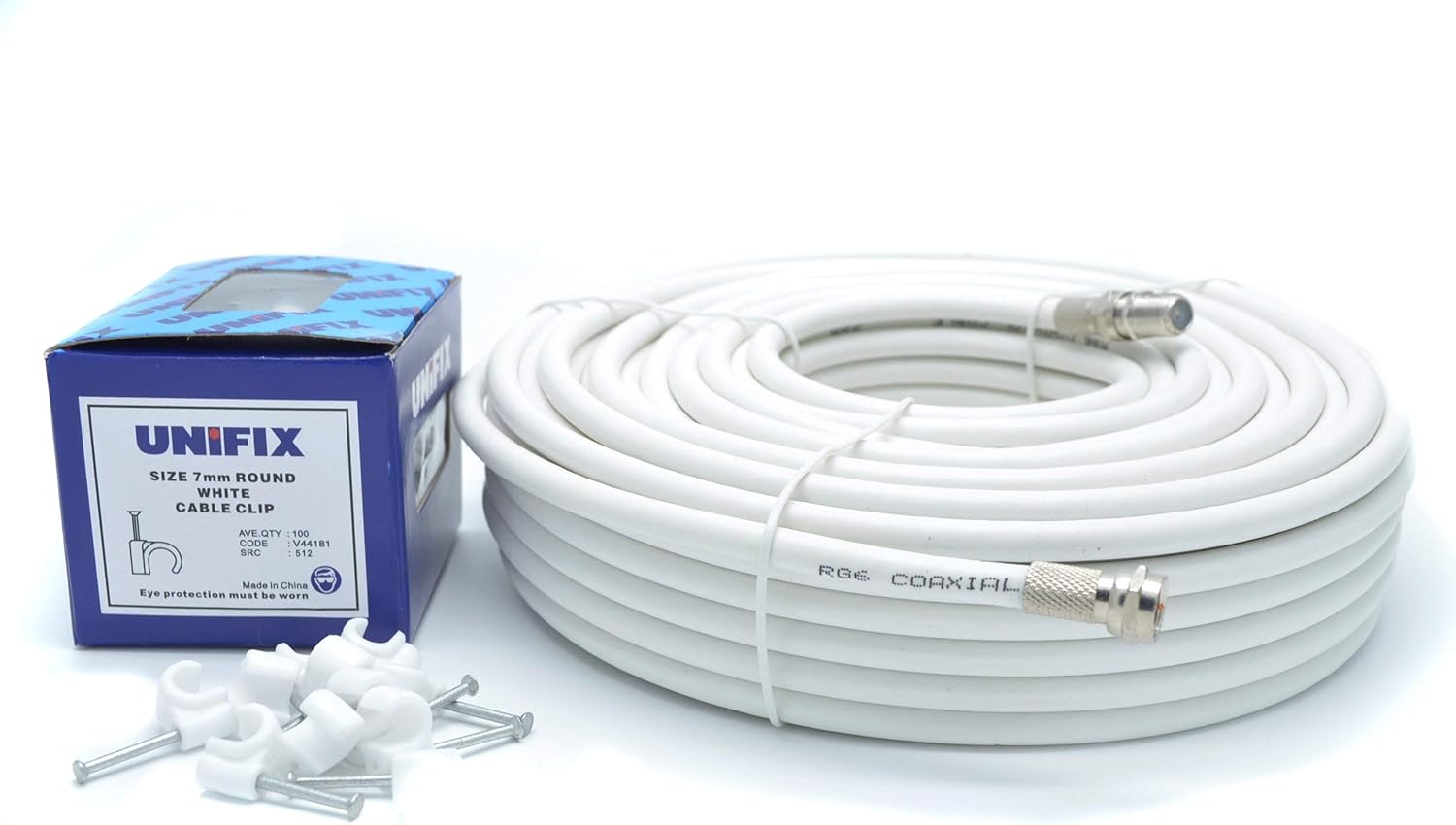 SSL Satellites 2 Meter RG6 Satellite TV Coax Cable Extension Kit with Fitted F Connectors for Sky Q HD Freesat & Virgin