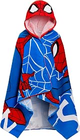 Spider-Man Hooded Towel 100% Cotton Poncho Kids Bath Beach Wrap view 1