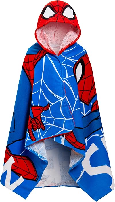 Spider-Man Hooded Towel 100% Cotton Poncho Kids Bath Beach Wrap
