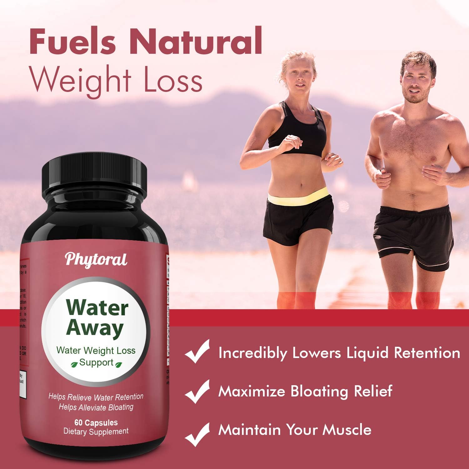 Premium Water Pills Diuretic Pure Dietary Supplement for Water Retention Relief Detox Cleanse for Men & Women: Health & Personal Care