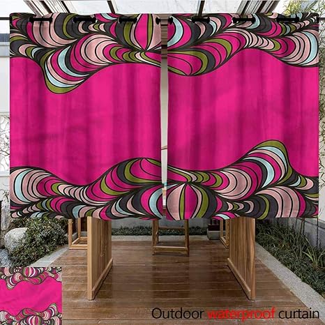 Amazon Com Sunnyhome Outdoor Grommet Top Curtain Panel Trippy