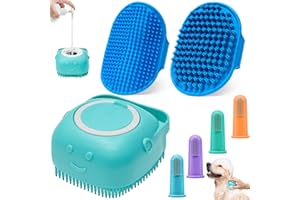 ROBATUN 3PCS Dog Bath Brush Pet Shampoo Brush Cat Scrubber Bath Cat Shower Brush Dog Bath Supplies Suitable for Deshedding, Washing & Grooming for Short and Long Haired Pets