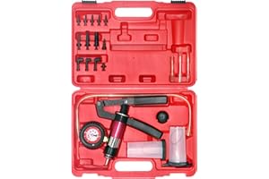 YSTOOL Hand Held Vacuum and Pressure Pump Brake Clutch Fluid Bleeder Tool Kit Oil Change Power Steering Fluid Bleeding Set with Pressure Gauge Jar Adapters for Auto Car Truck Motorcycle Use