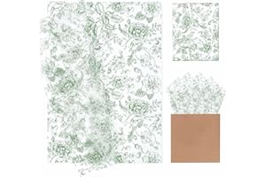MUNILAIL 100 Sheets Sage Green Floral Tissue Paper 14 x 20 Inches Flower Tissue Paper for Gift Bags Vintage Floral Gift Paper Tissue for Birthday Gift Packing Crafts