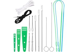 Fedmut Drawstring Threader Tool Set 16PCS with Loop Turner, Bodkin Sewing Tool, Elastic Threader and Hoodie String Drawstring for Jacket, Pants, Sportswear and Hat Threading