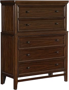 Amazon Com Homelegance 5 Drawer Chest Cherry Kitchen Dining