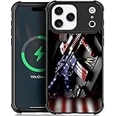 Goodsprout Compatible with iPhone 17 Pro Max Case,for MagSafe Amazing Pattern Design Shockproof Anti-Scratch Hard PC Back Case for iPhone 17 Pro Max American Flag Red Blue