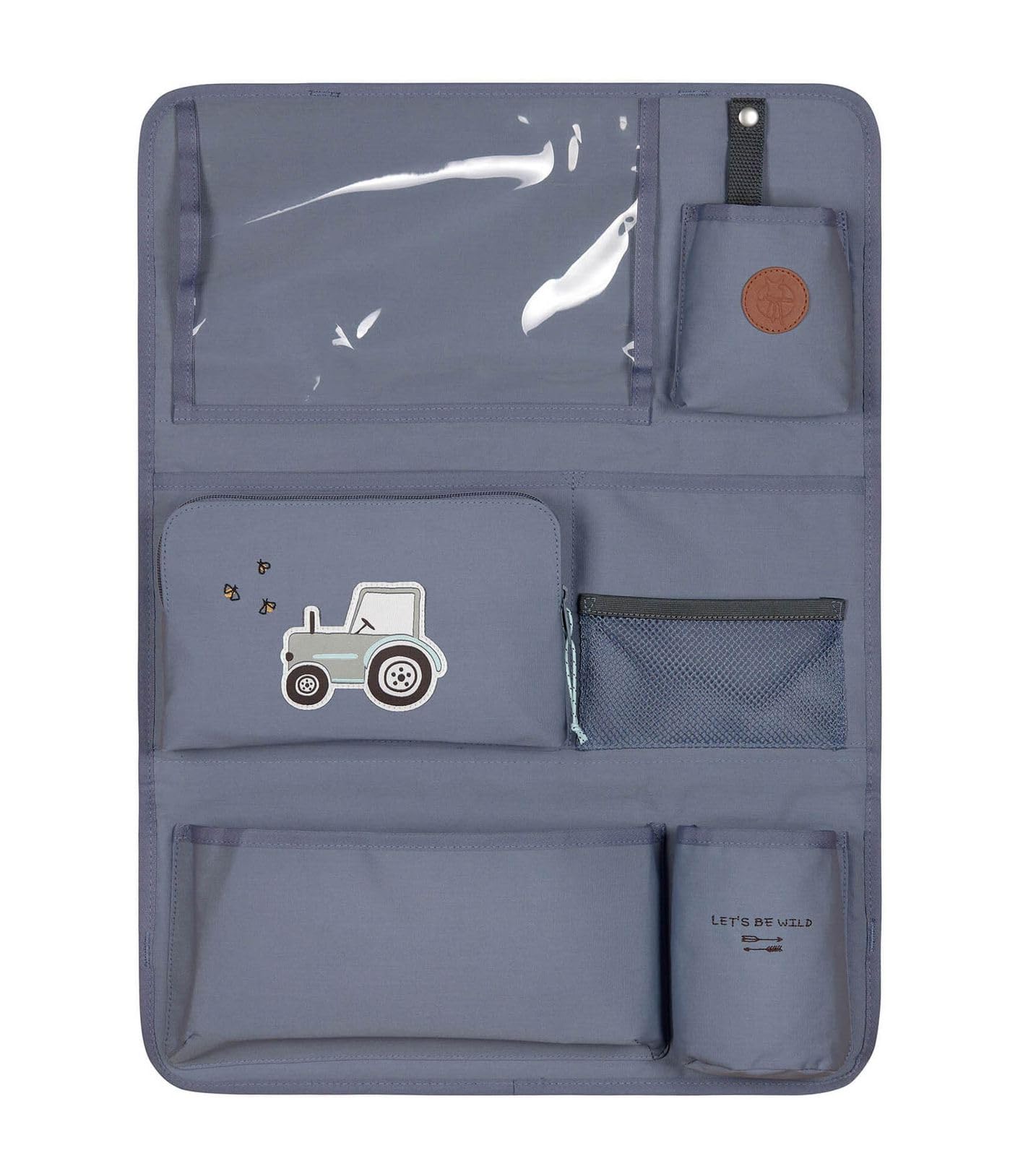 LÄSSIG Adventure Kids car back seat organizer, 55 cm, Tractor blue