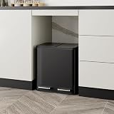 VonHaus 30L Double Recycling Kitchen Bin Black with Removable Inner Bins view 9