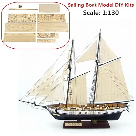 SAFETYON 1:130 Holzschiff Modelle DIY Schiffsmodell Kit Schiffbausatz Segelschiff Modellbausatz holz Segelboot Holzmodell Kit