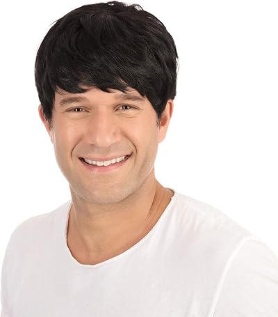 Bristol Novelty Short Black Wig Male One Size Authentic Design 1970s Party