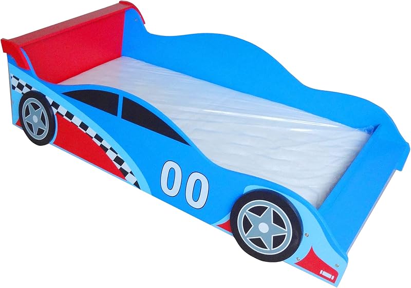 Kiddi Style Wooden Toddler Bed Frame, Racing Car Design, Easy Assembly
