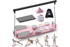 Canlanmu Pilates Board,Multifunctional Rebound Abdominal Board,Foldable Pilates Reformer Set, Ab Core Trainer Machine,Ab Exercise Board,Abs Workout Equipment for Women Home Gym Equipment