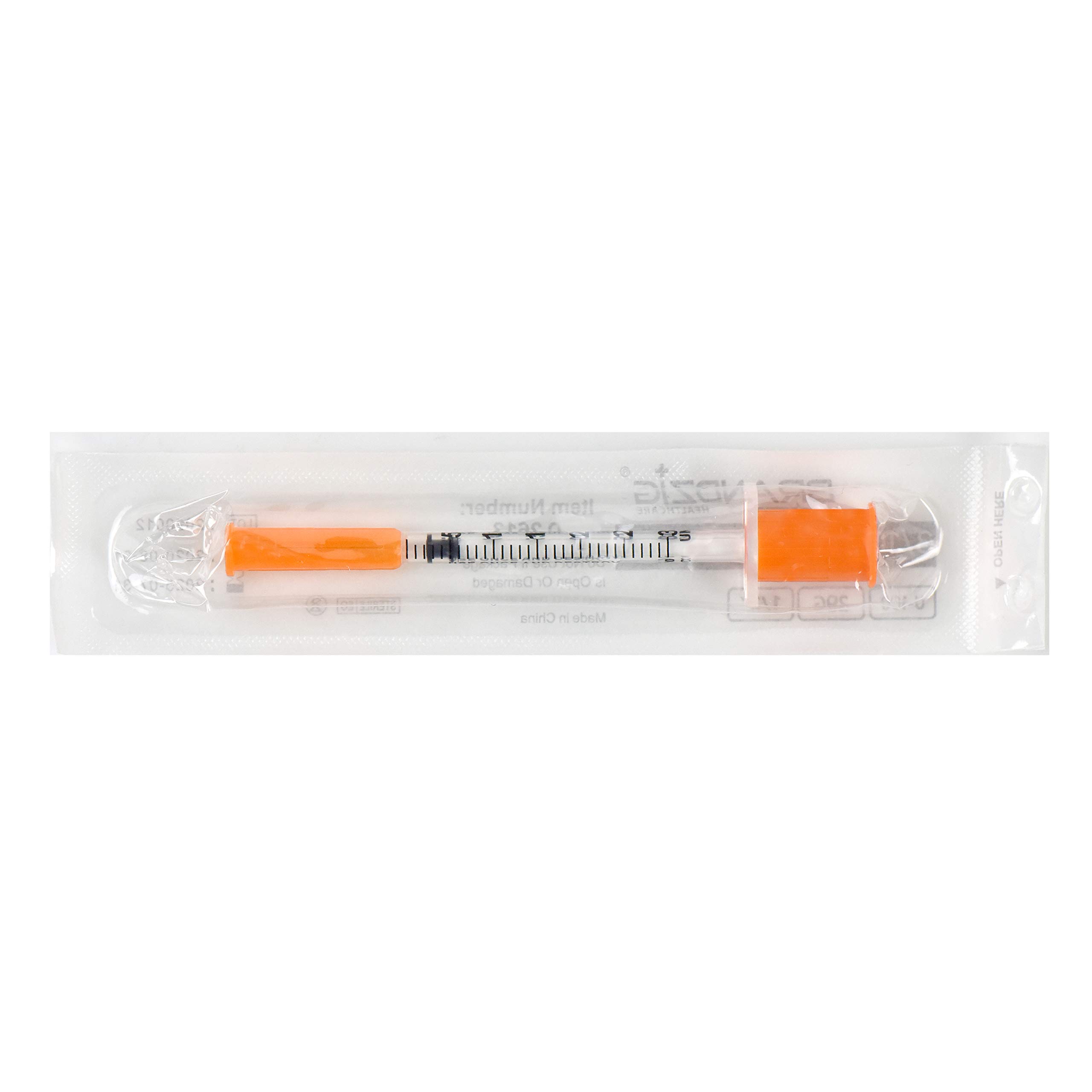 Brandzig U-100 Pet Insulin Syringes 29G 3/10cc, 1/2