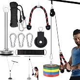 Monfasye Cable Pulley System, Adjustable Home Gym Pulldown Machine | Steel cable components, adjustable pulley setup, triceps and biceps training, back and shoulder workouts, home gym use