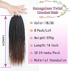 MOSINA Senegalese Twist Crochet Hair 14 Inch