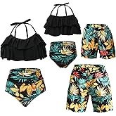 Matching Family Swimsuits Ruffle Bathing Suits Mommy and Me Swimwear Two Pieces Bikini Set