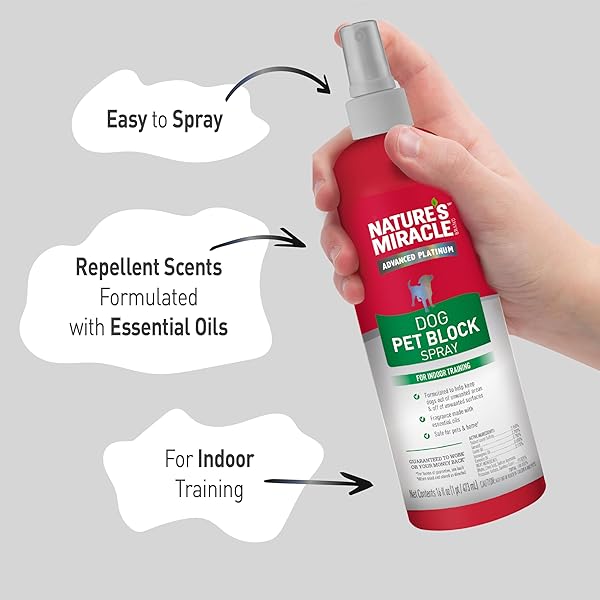 NATURE’S MIRACLE ADVANCED PLATINUM DOG PET BLOCK REPELLENT SPRAY 16 FL OZ (PACK OF 1)