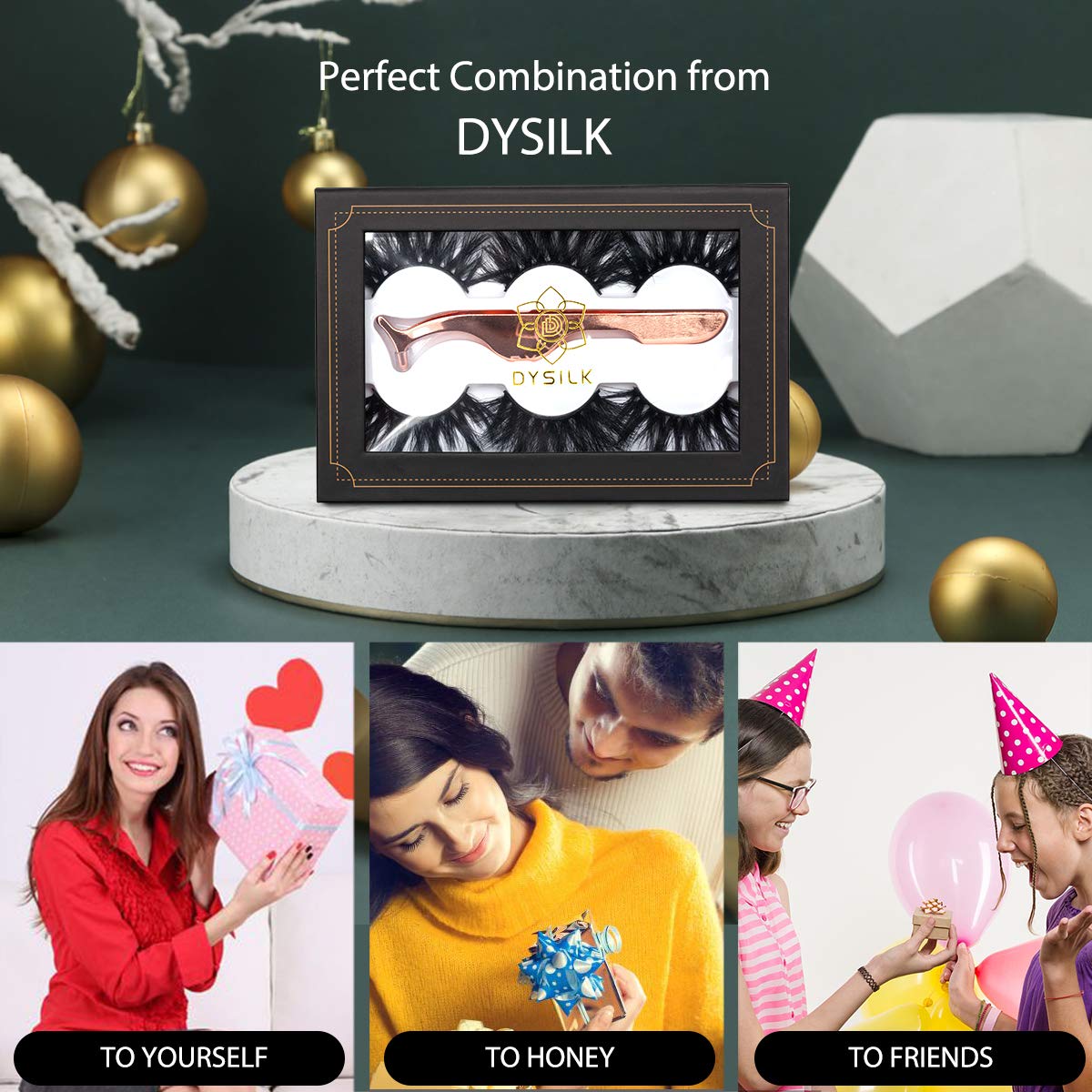 3D Mink Eyelashes 25MM Fluffy False Eyelashes Dramatic Thick Wispy Fake Eyelashes Handmade Long Soft Lashes with Tweezers Cruelty-Free Reusable Different Style 3 Pairs DYSILK